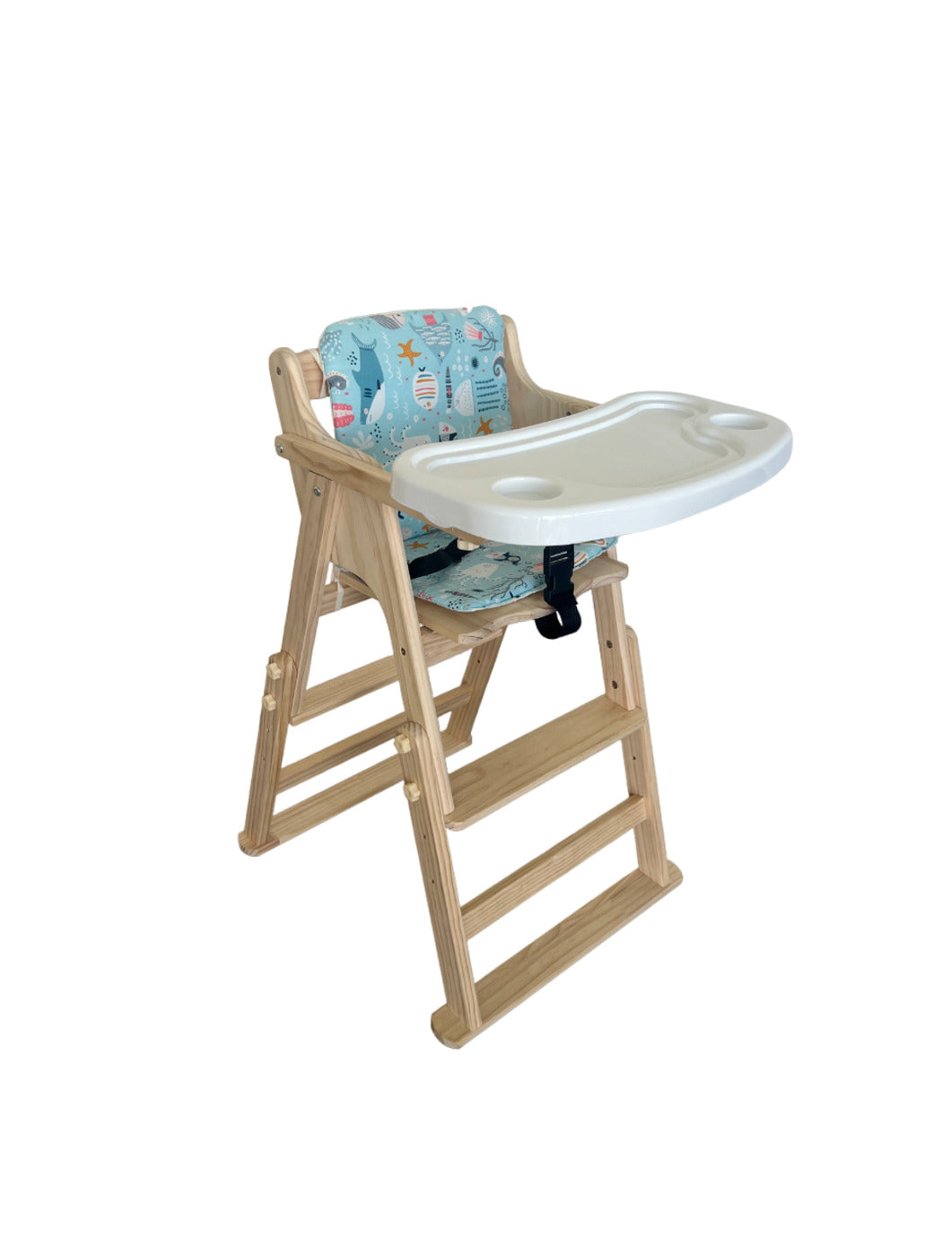 Silla de comer Ajustable con Bandeja desmontable Acolchada
