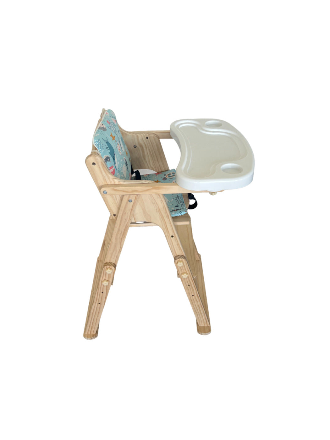 Silla de comer Ajustable con Bandeja desmontable Acolchada