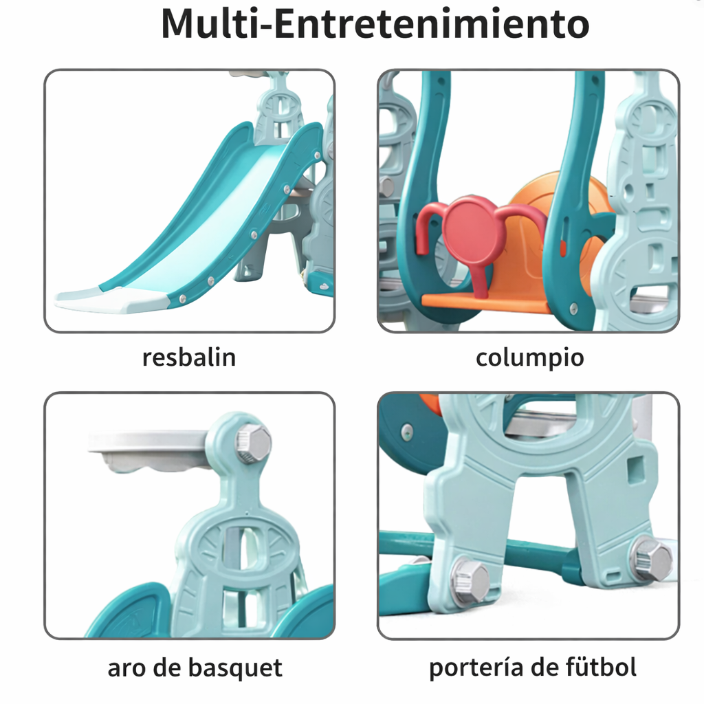 Centro de Juegos 3 en 1 - Resbalin, Columpio y Básquetbol