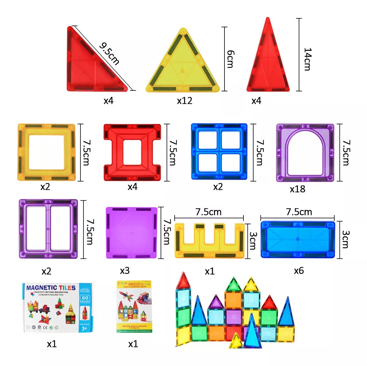 Set Bloques Magneticos 60 piezas