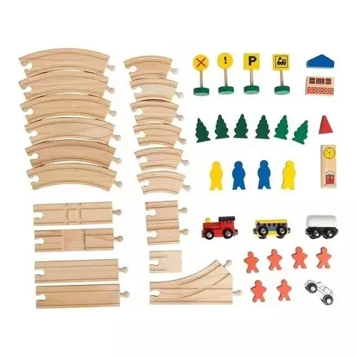 Pista de Trenes de Madera 48 piezas