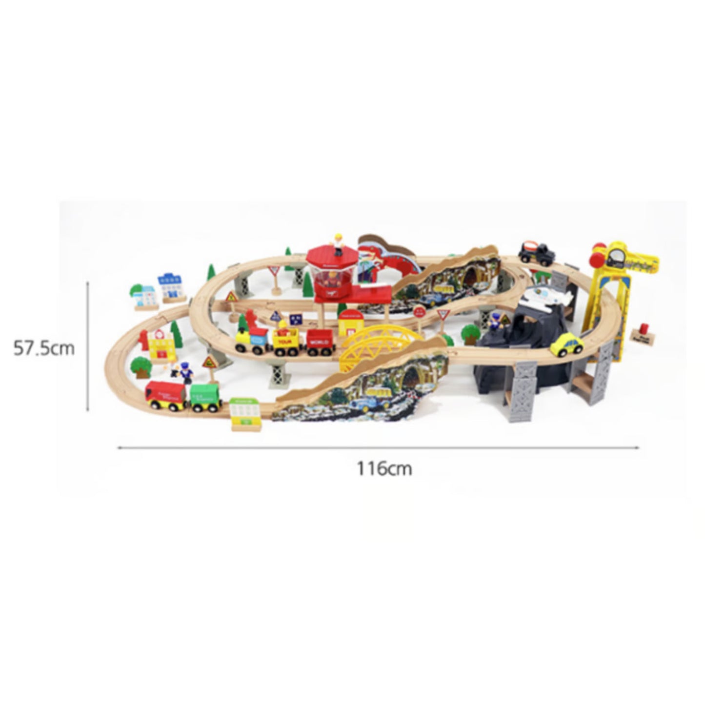 Pista de Tren Infantil Madera 110PCS