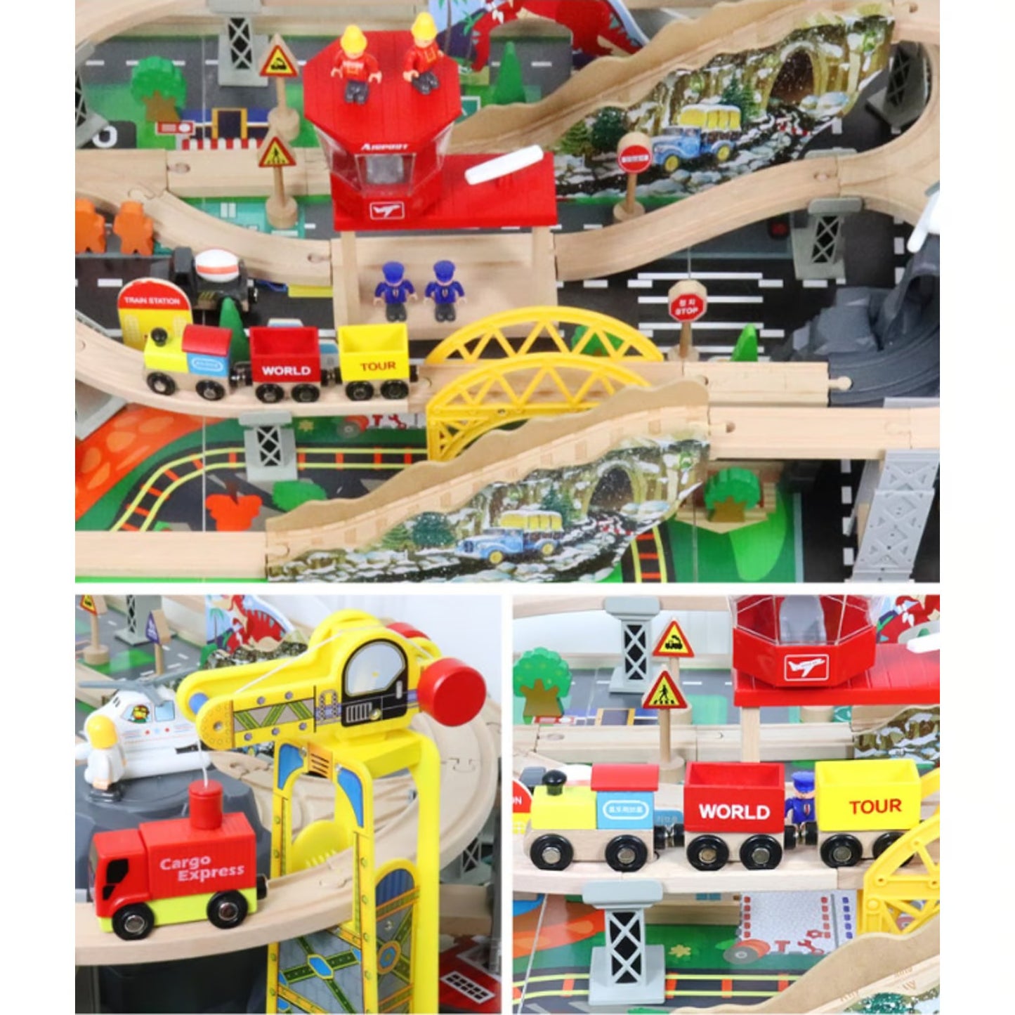 Pista de Tren Infantil Madera 110PCS
