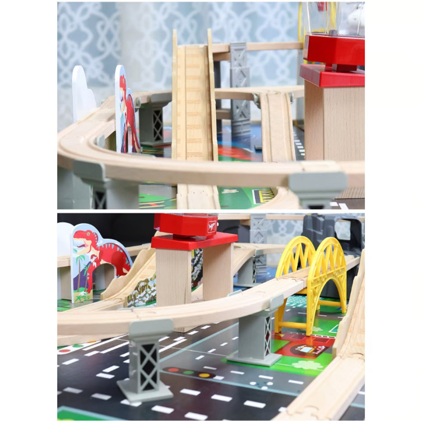 Pista de Tren Infantil Madera 110PCS
