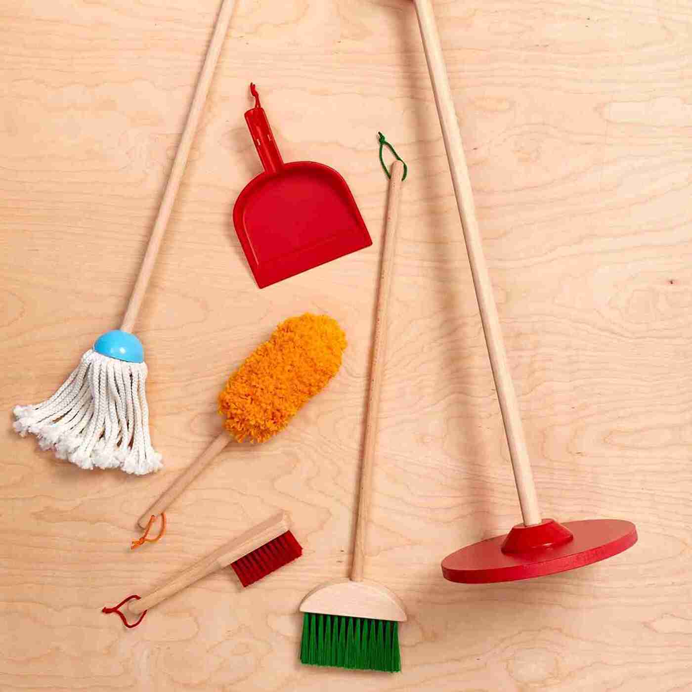 Set De Aseo Y Limpieza Juguete De Madera Para Niños