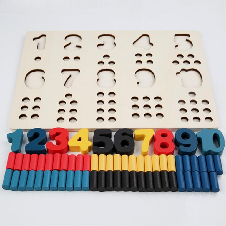 Tablero numérico de madera