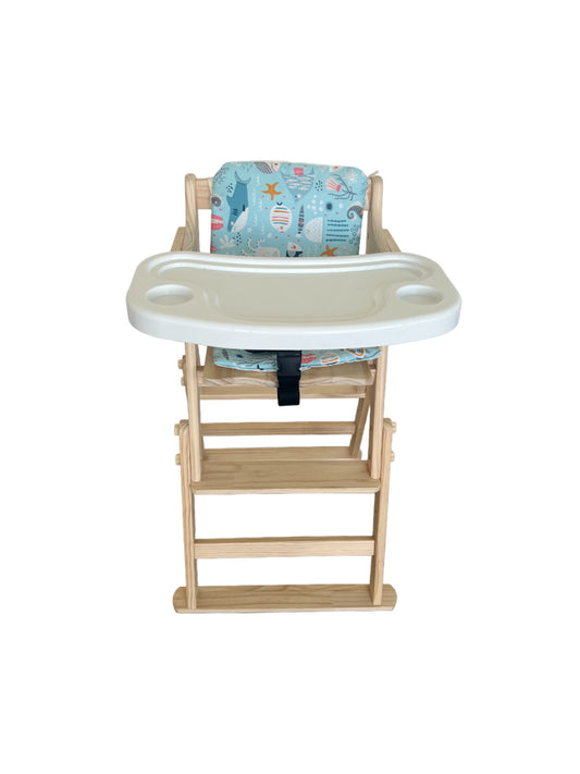 Silla de comer Ajustable con  Bandeja desmontable Acolchada