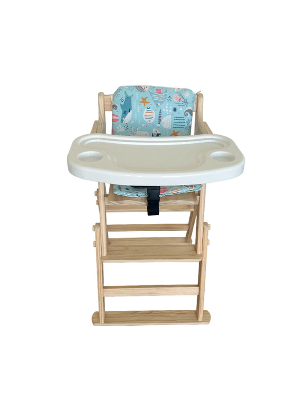 Silla de comer Ajustable con  Bandeja desmontable Acolchada