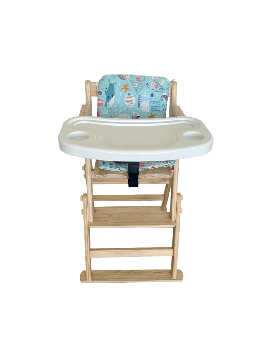 Silla de comer Ajustable con  Bandeja desmontable Acolchada