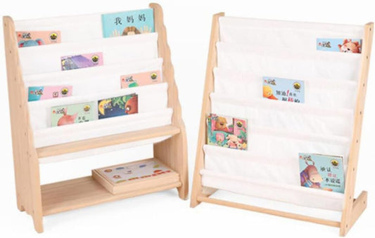 Librero Montessori Tela y Madera