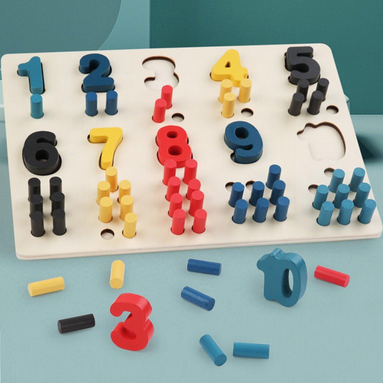 Tablero numérico de madera