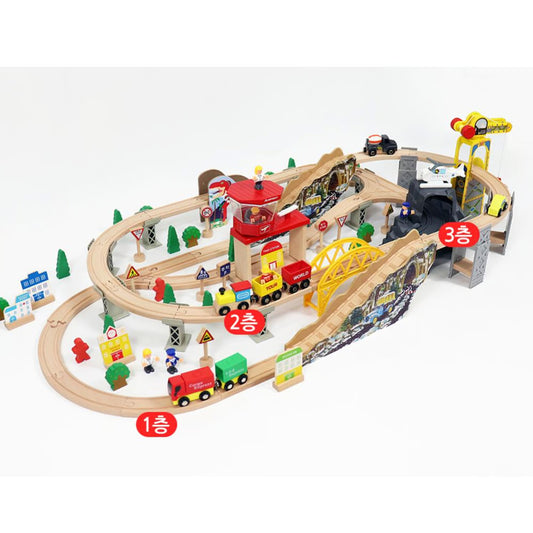 Pista de Tren Infantil Madera 110PCS